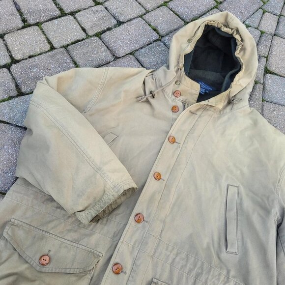 Vintage 80s J Peterman Co Cotton Wool Blend Parka